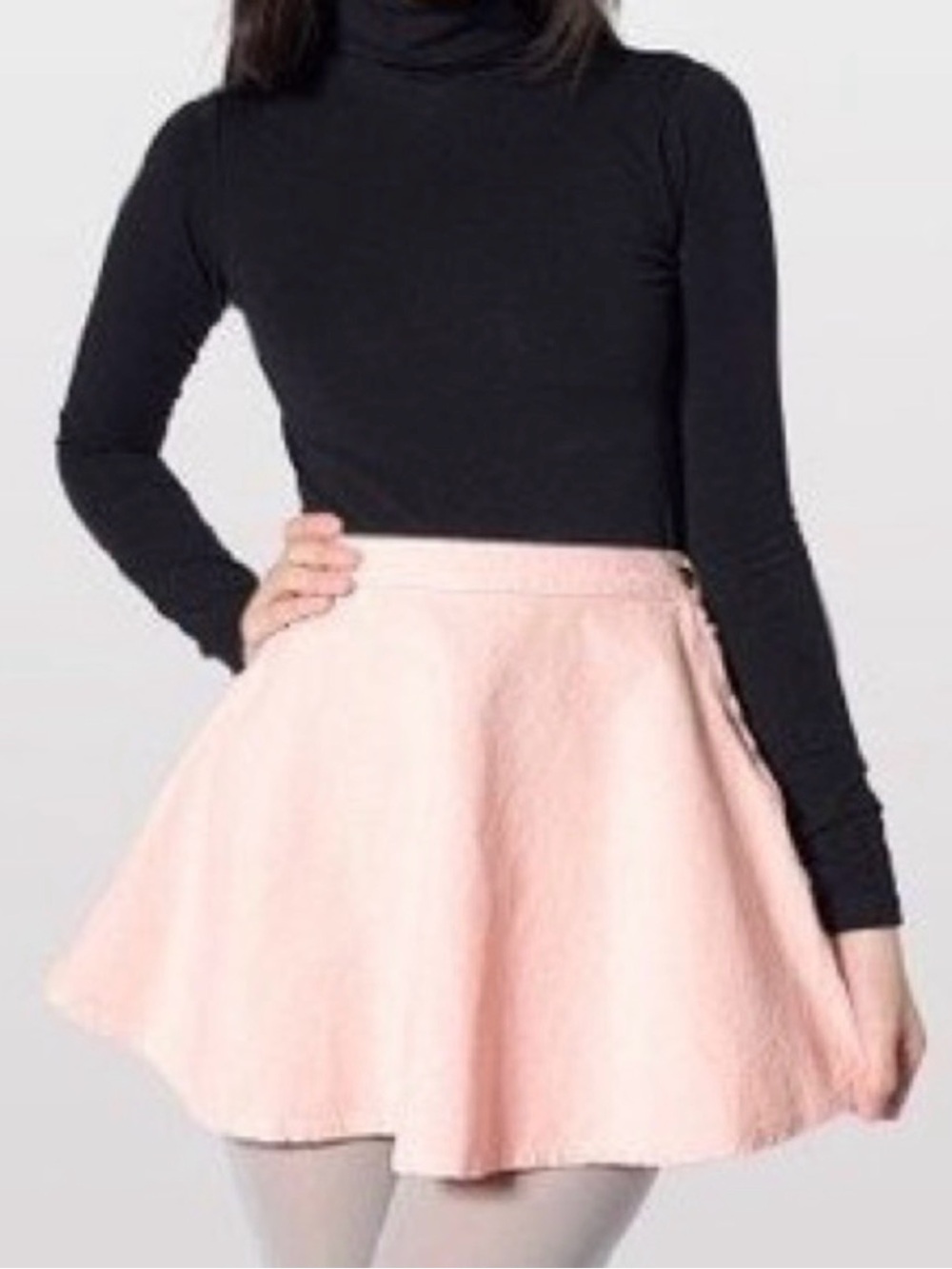 American Apparel Women's Pink Corduroy Circle Skirt XS